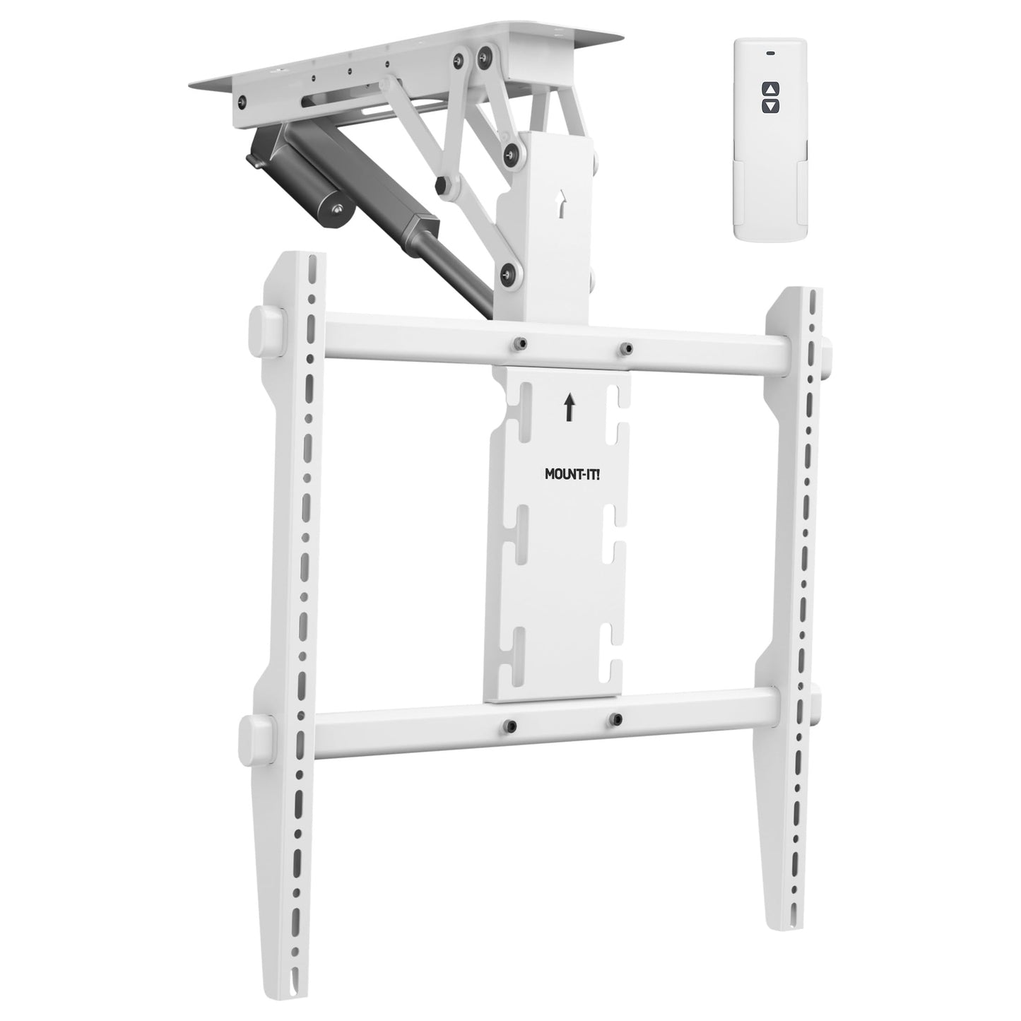 Mount-It! ceiling mount, 50–90”, motorized flip-down, space-saving, remote control.