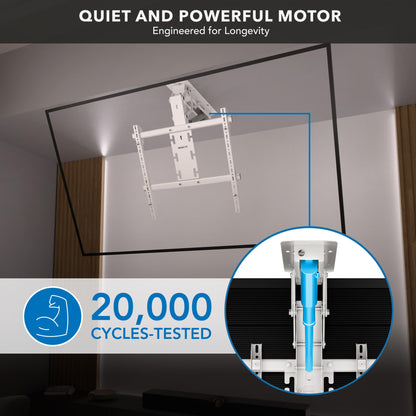 Mount-It! ceiling mount, 50–90”, motorized flip-down, space-saving, remote control.